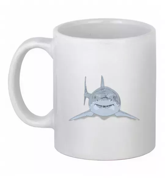 Чашка керамическая Блакитно-cіра акула Белый фото