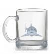 Чашка скляна Голубо-cерая акула Прозорий фото