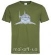 Мужская футболка Голубо-cерая акула Оливковый фото