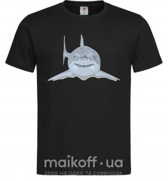 Мужская футболка Голубо-cерая акула Черный фото