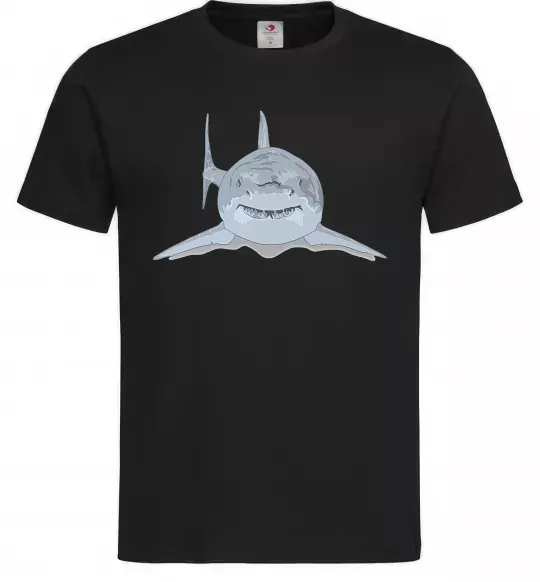 Чоловіча футболка Блакитно-cіра акула Чорний фото