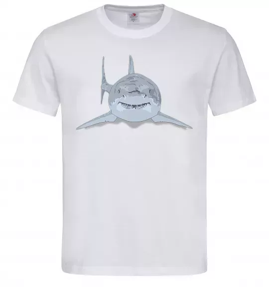 Чоловіча футболка Блакитно-cіра акула Білий фото