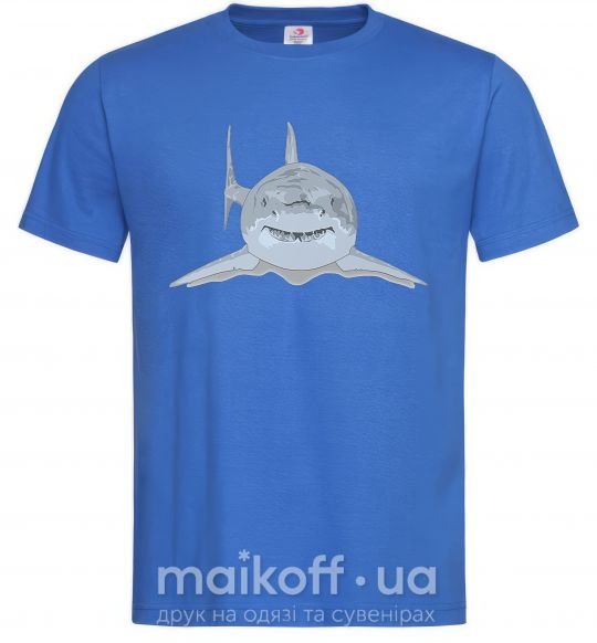 Мужская футболка Голубо-cерая акула Ярко-синий фото