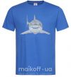 Мужская футболка Голубо-cерая акула Ярко-синий фото