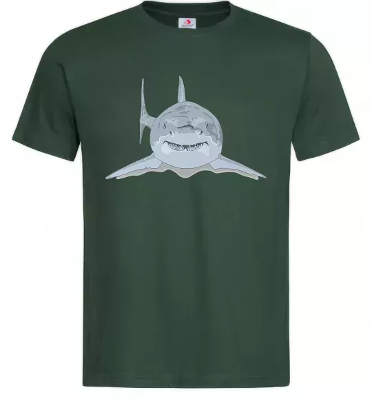 Чоловіча футболка Блакитно-cіра акула Темно-зелений фото