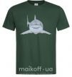 Мужская футболка Голубо-cерая акула Темно-зеленый фото