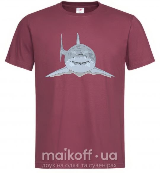 Мужская футболка Голубо-cерая акула Бордовый фото
