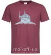Чоловіча футболка Голубо-cерая акула Бордовий фото