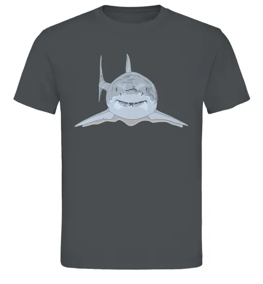 Чоловіча футболка Блакитно-cіра акула Графіт фото