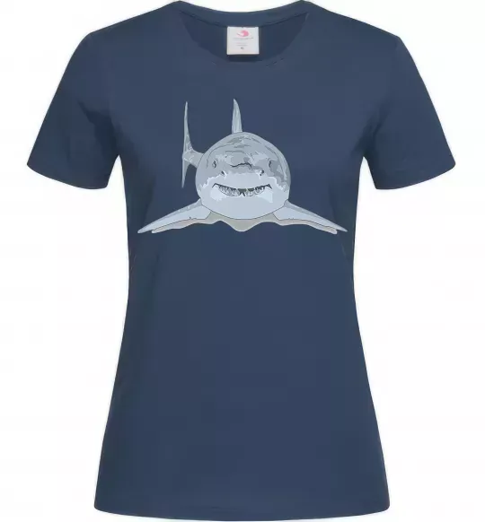 Жіноча футболка Блакитно-cіра акула Темно-синій фото