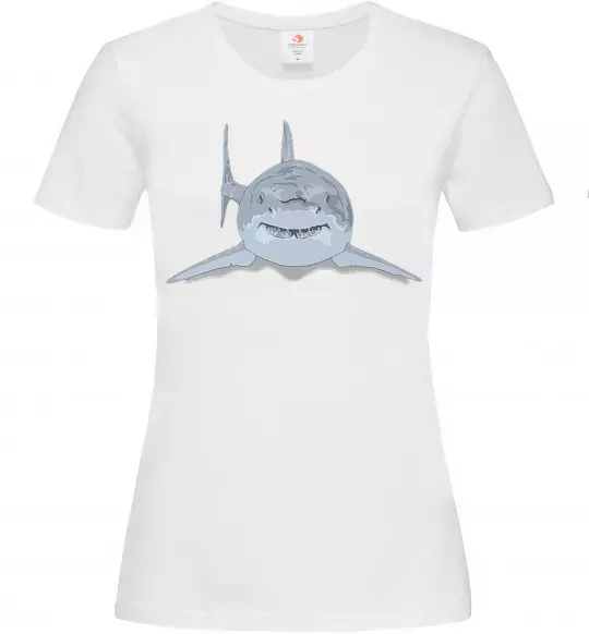 Жіноча футболка Блакитно-cіра акула Білий фото