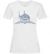 Женская футболка Голубо-cерая акула Белый фото