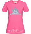 Женская футболка Голубо-cерая акула Ярко-розовый фото