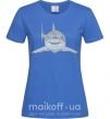 Женская футболка Голубо-cерая акула Ярко-синий фото