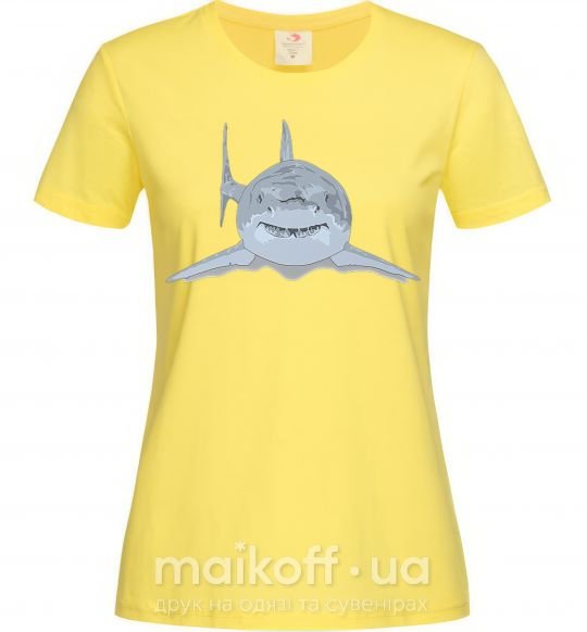 Жіноча футболка Голубо-cерая акула Лимонний фото