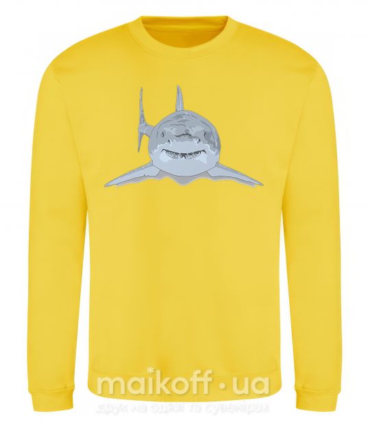 Свитшот Голубо-cерая акула Солнечно желтый фото