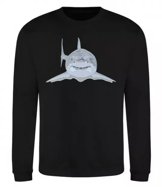 Світшот Блакитно-cіра акула Чорний фото