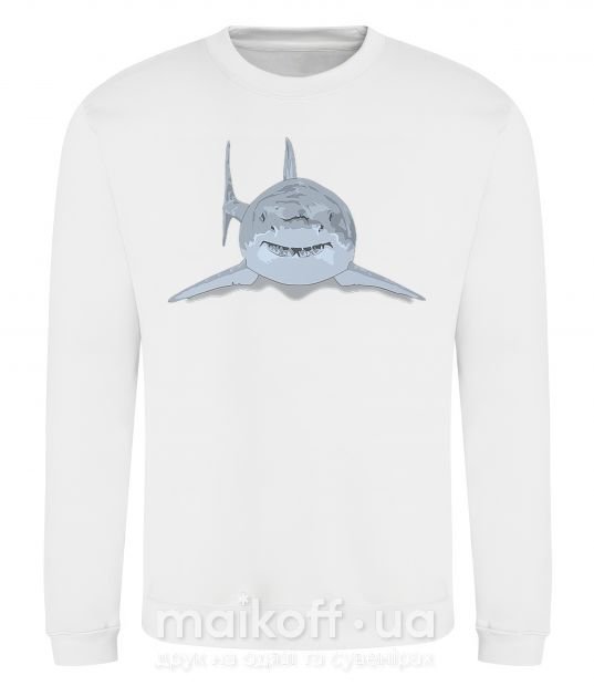 Свитшот Голубо-cерая акула Белый фото