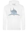 Чоловіча толстовка (худі) Блакитно-cіра акула Білий фото