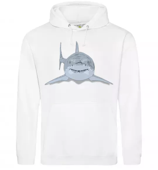 Женская толстовка (худи) Блакитно-cіра акула Белый фото