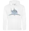 Женская толстовка (худи) Блакитно-cіра акула Белый фото