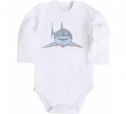 Дитячий бодік Shark is my spirit animal Білий фото Дитячий бодік Shark is my spirit animal Білий фото