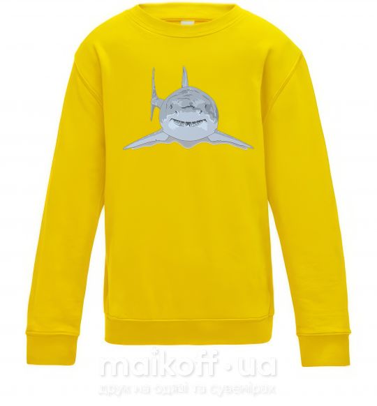 Детский Свитшот Голубо-cерая акула Солнечно желтый фото