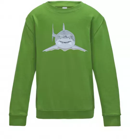 Детский Свитшот Блакитно-cіра акула Лаймовый фото