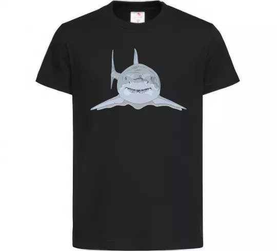 Дитяча футболка Блакитно-cіра акула Чорний фото
