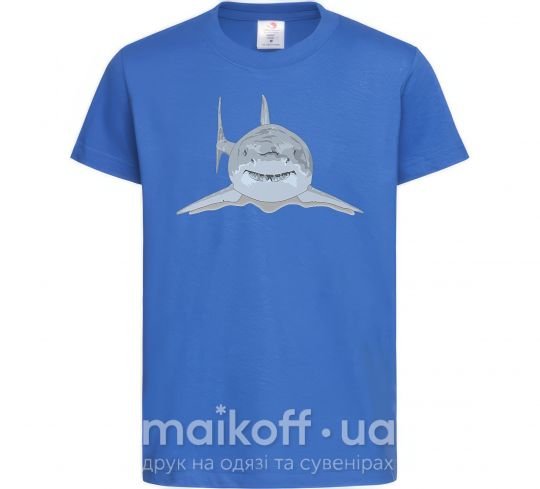 Дитяча футболка Голубо-cерая акула Яскраво-синій фото