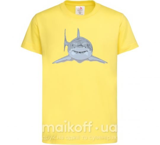 Дитяча футболка Голубо-cерая акула Лимонний фото