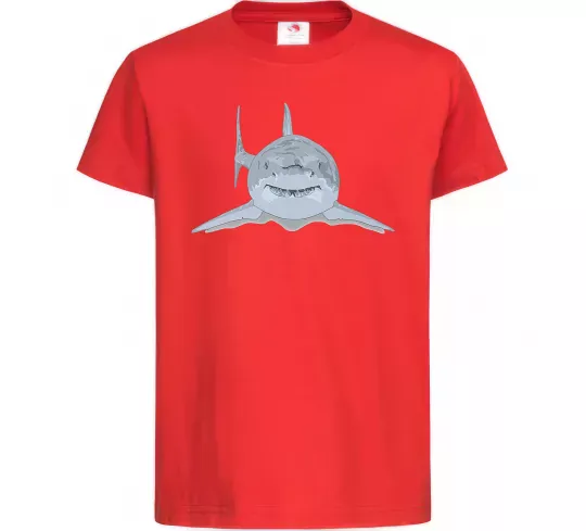 Дитяча футболка Блакитно-cіра акула Червоний фото