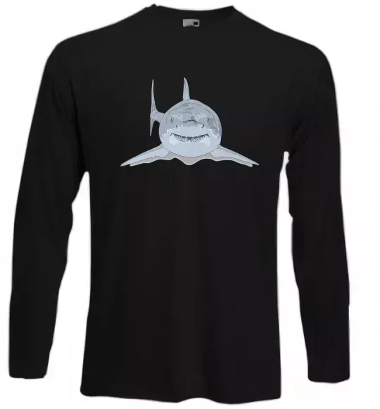 Лонгслів Блакитно-cіра акула Чорний фото