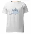 Мужская премиум футболка Блакитно-cіра акула Белый фото