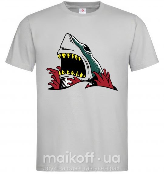 Мужская футболка Screaming shark Серый фото