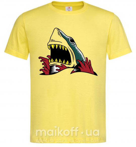 Мужская футболка Screaming shark Лимонный фото
