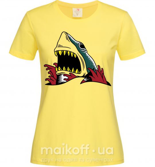 Женская футболка Screaming shark Лимонный фото