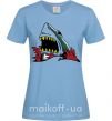 Женская футболка Screaming shark Голубой фото