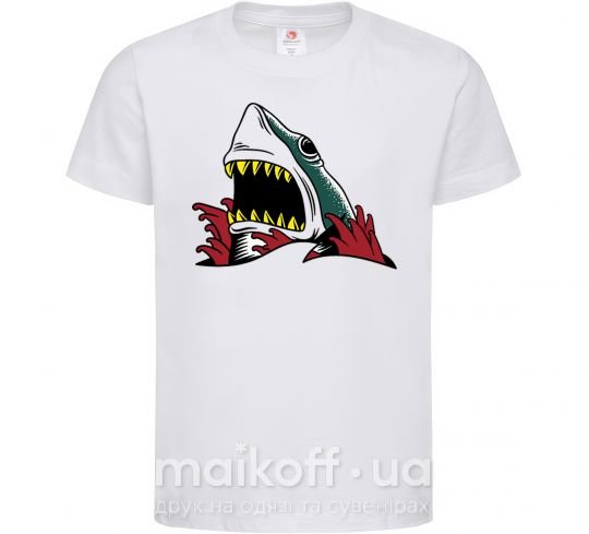 Детская футболка Screaming shark Белый фото