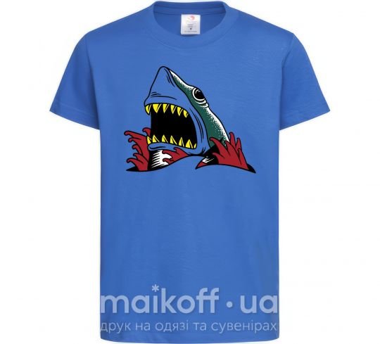Детская футболка Screaming shark Ярко-синий фото