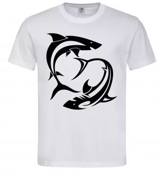 Чоловіча футболка Дві акули Білий фото