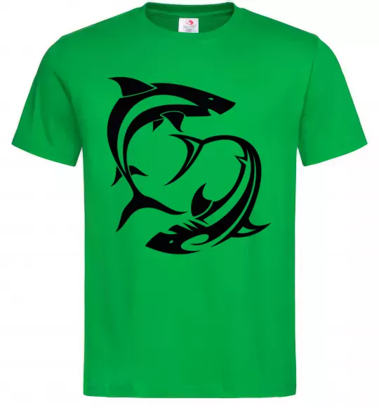 Чоловіча футболка Дві акули Зелений фото