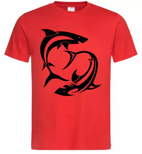 Чоловіча футболка Дві акули Червоний фото