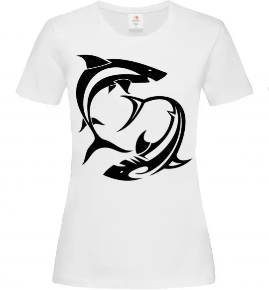 Жіноча футболка Дві акули Білий фото