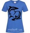 Женская футболка Две акулы Ярко-синий фото