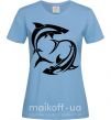 Женская футболка Две акулы Голубой фото