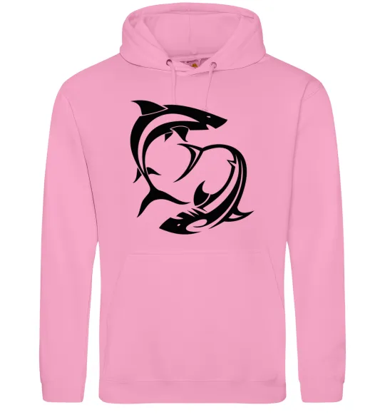 Мужская толстовка (худи) Дві акули Розовый фото