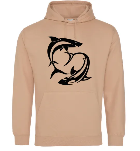 Чоловіча толстовка (худі) Дві акули Пісочний фото