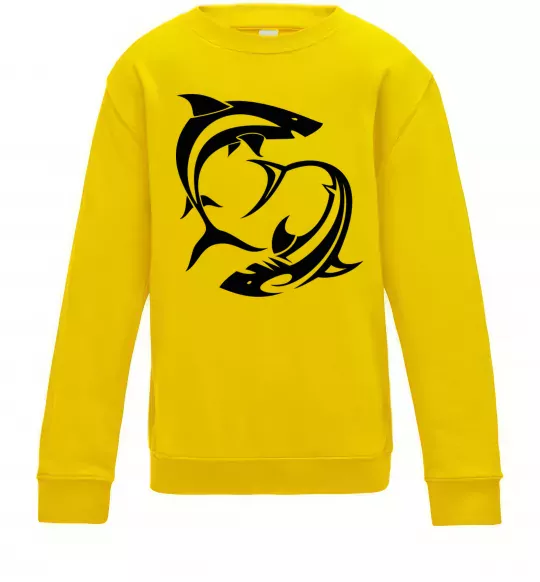 Дитячий світшот Дві акули Сонячно жовтий фото