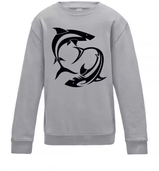 Дитячий світшот Дві акули Сірий меланж фото